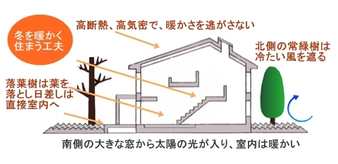 パッシブデザイン住宅のイメージ